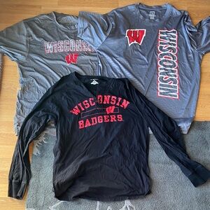 Wisconsin Badgers Shirts - Gray and Black
